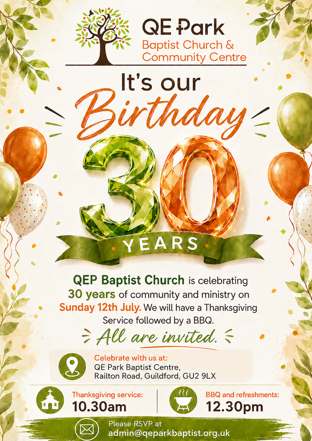 Church 30th Anniversary celebrations